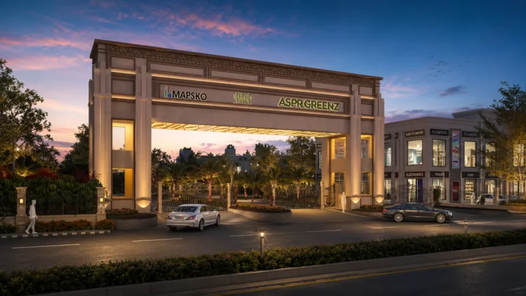Mapsko ASPR Greenz grand entrance gate at Sector 35 Sonipat – gated township by Mapsko Builders