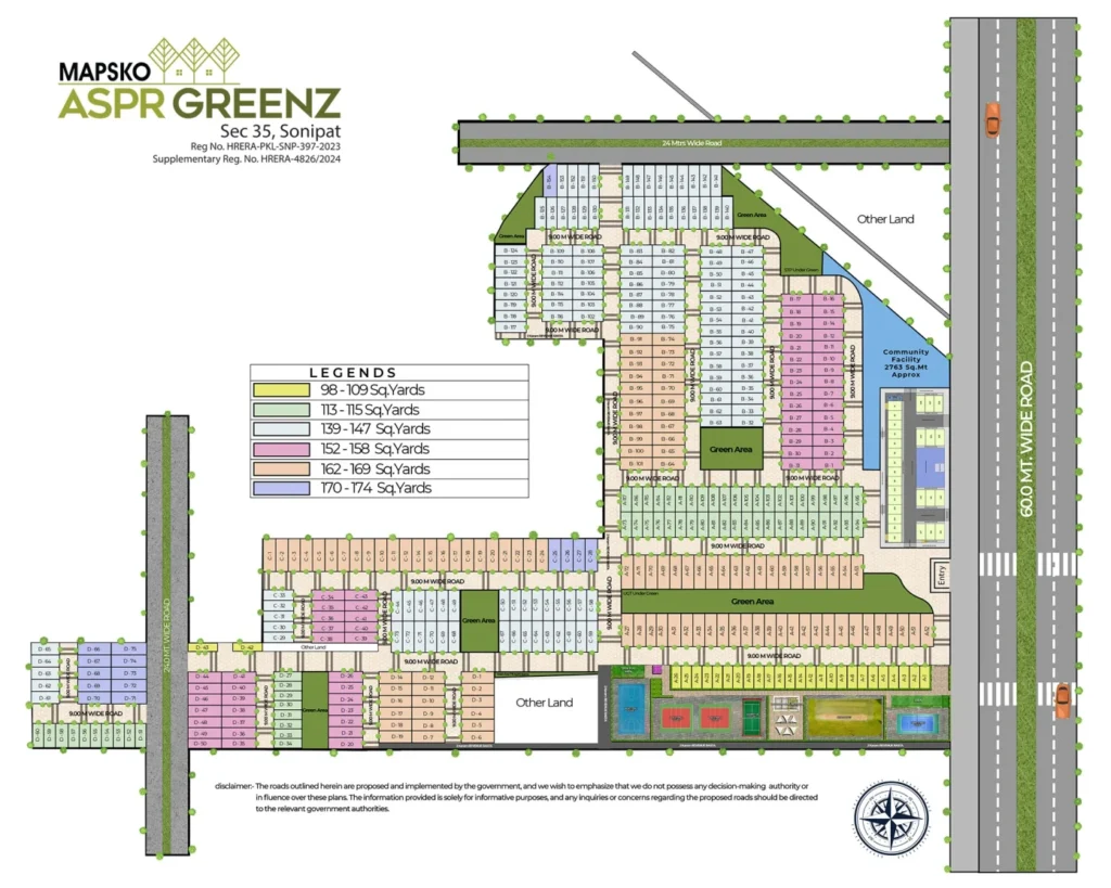 Master plan of Mapsko ASPR Greenz Sector 35 Sonipat