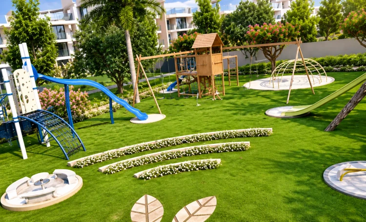 Kids play area with slides at Jindal Global City Sonipat
