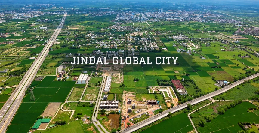Aerial view of Jindal Global City in Sonipat